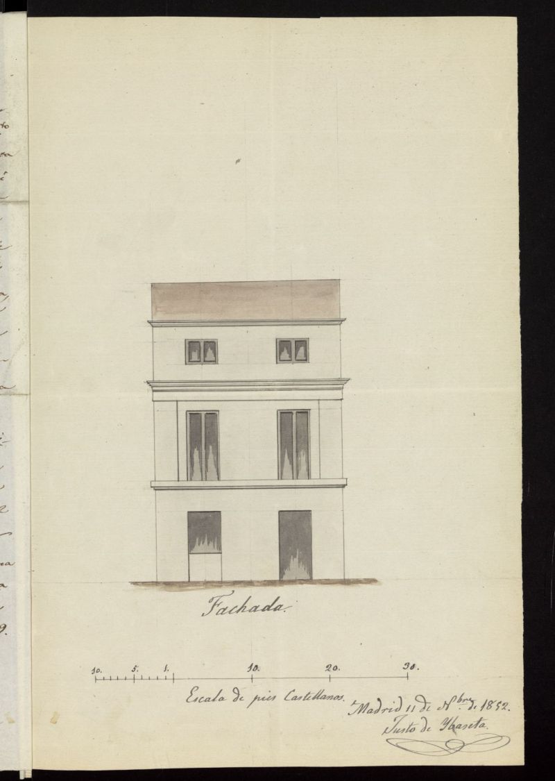 Licencia a Don Casiano Garcia, para construir en calle de Juan de Dios (actual calle del Cardenal Cisneros), en Chamber
