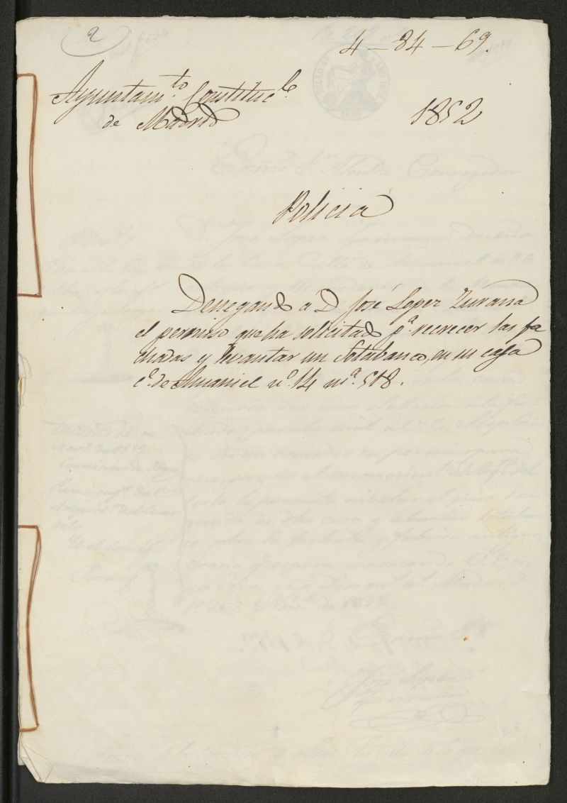 Licencia a Don Jos Lpez Zurana, para obras en la calle de Amaniel, n 14, (antiguo n 6) manzana 518