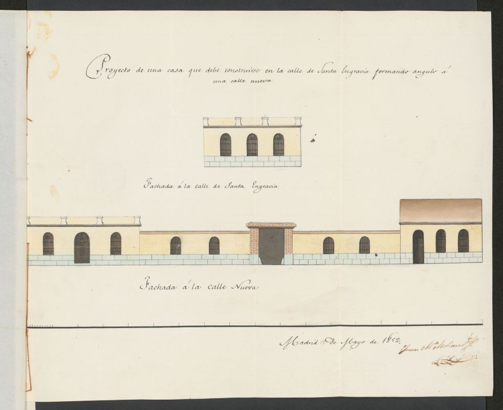 Licencia a Don Fernando Heredia, para construir calle Santa Engracia, n 61, Chamber