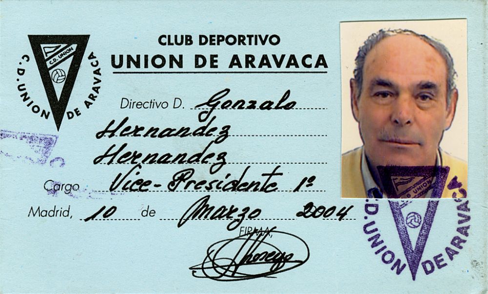 Carnet del Club deportivo Unin de Aravaca