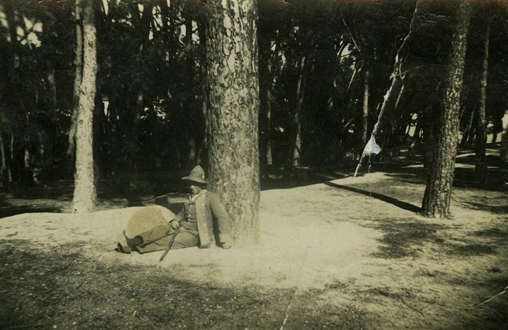 El forestal en un descanso