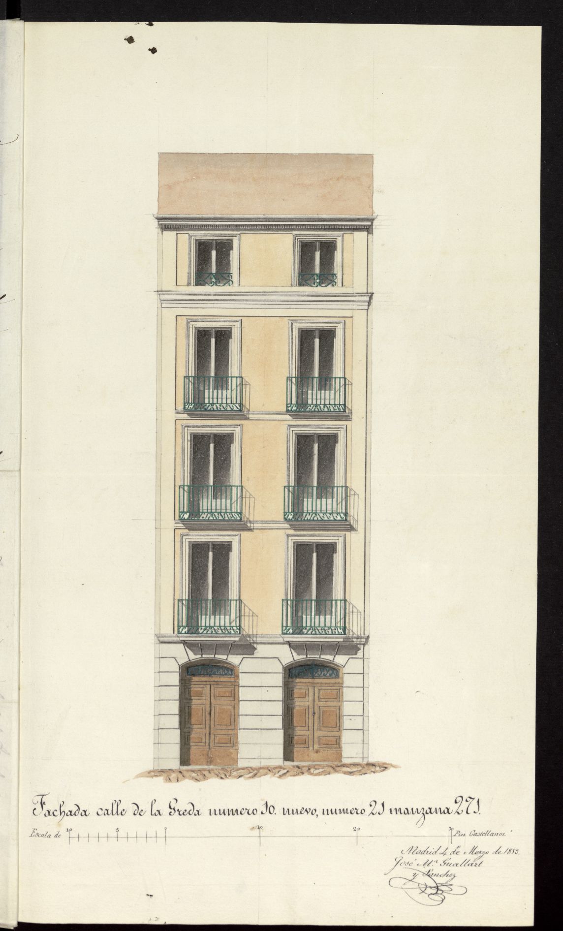 D. Mariano Diez de Aus, licencia para construir de nueva planta la casa calle de la Greda n 10 manzana 271