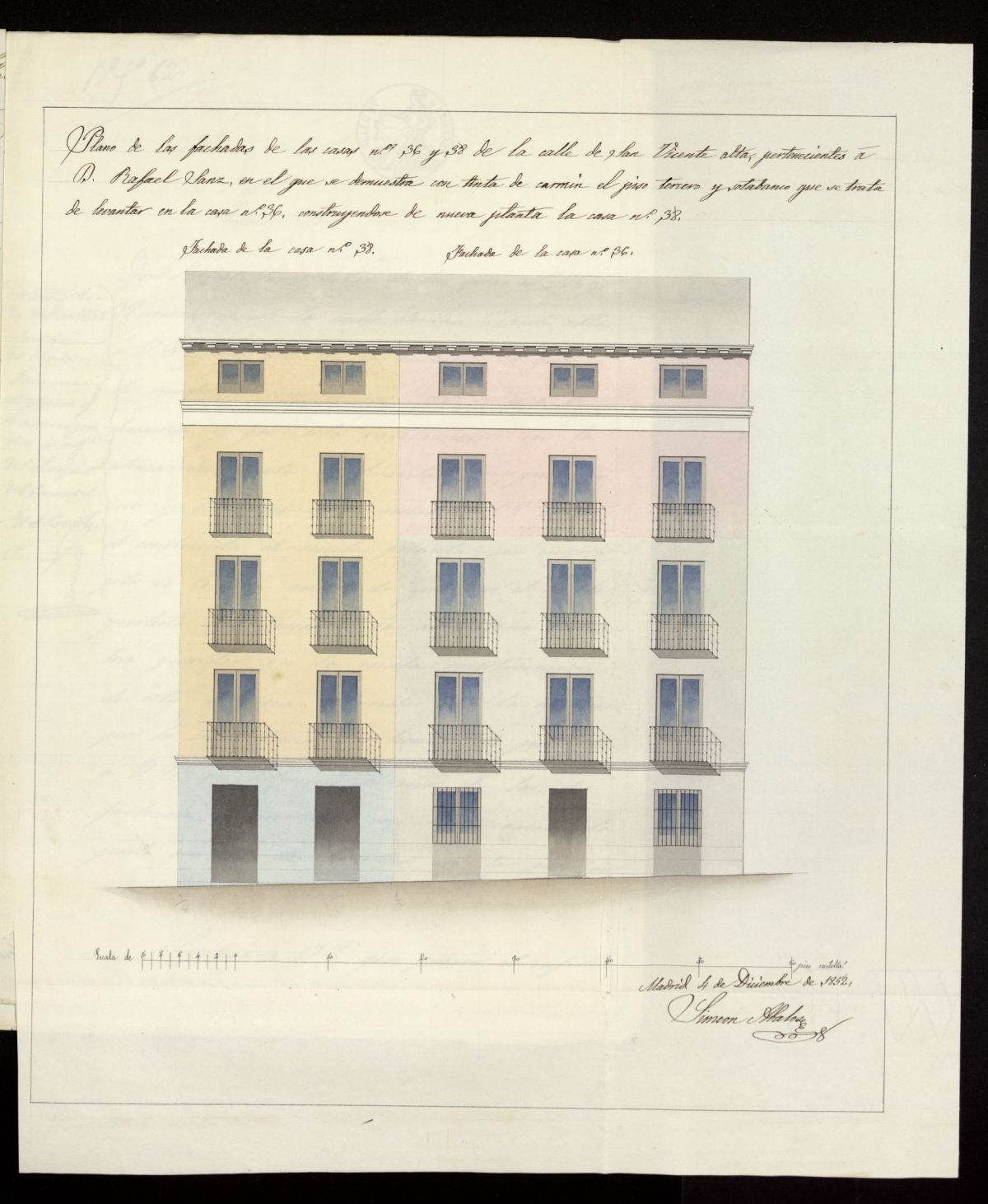 Licencia a D. Rafael Snz, para construir calle de S. Vicente , n 38, manzana 479