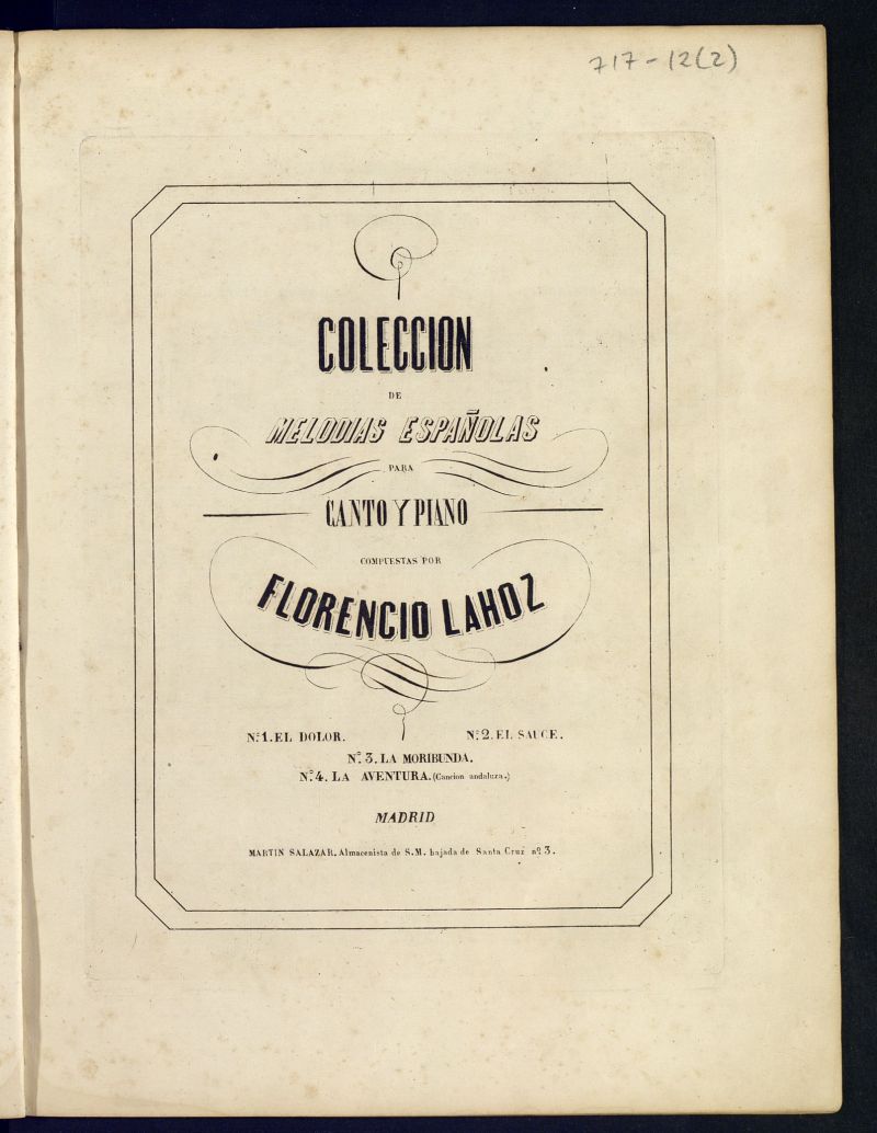 Coleccin de melodas espaolas para canto y piano