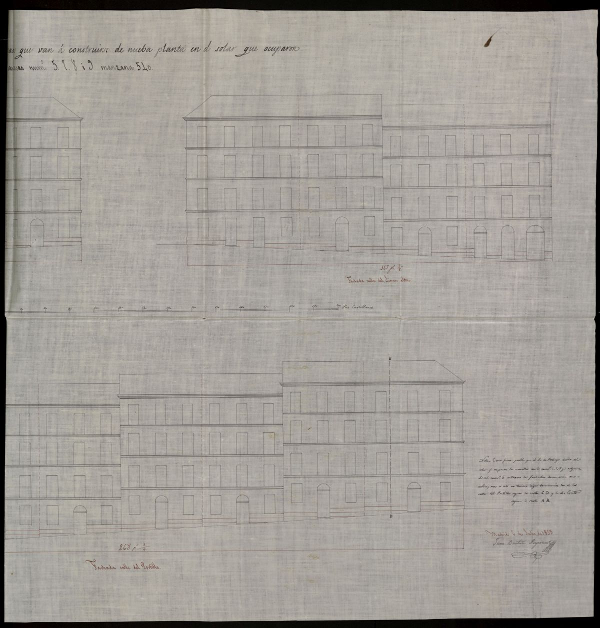 Licencia a D. Francisco Garca Rodrigo, para edificar en los solares que antiguamente ocuparon las casas ns. 5,7,8 y 9, manzana 540, calle del Cristo, Portillo y Limn Alta. (1853)