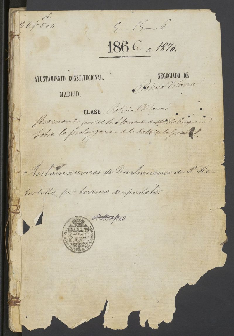 Promovido por el Sr. Teniente de Alcalde del Congreso, sobre la prolongacin de la calle de la Greda(actual calle de los Madrazo). (1866-1870)