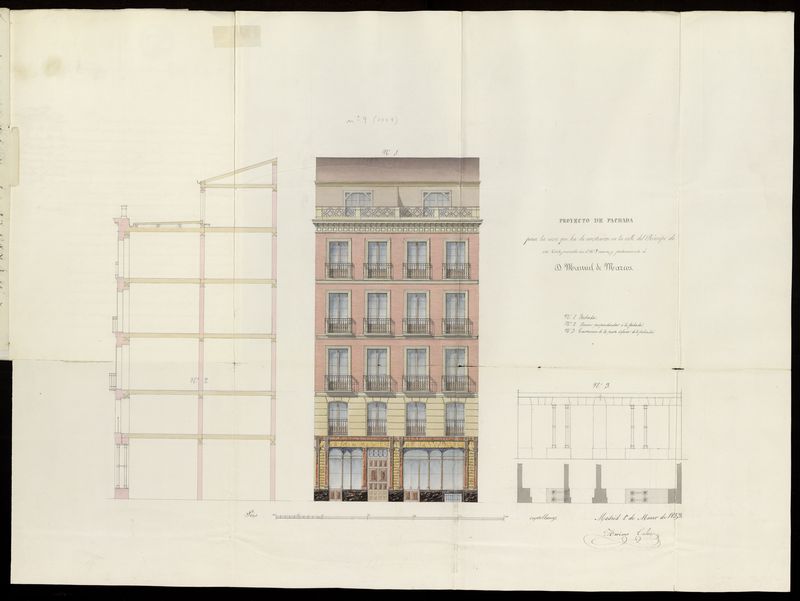 D. Manuel de Marcos, sobre construccin de nueva planta de la casa calle del Prncipe, n 9, manzana 217. (1853)