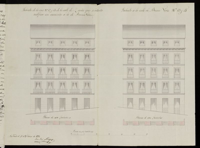 D. Joaqun Cruz Gonzlez, sobre reedificacin de la casa calle Buenavista ns 13 y 15 con accesoriado a la de Zurita ns 12 y 14 manzana21.(1853-1854)