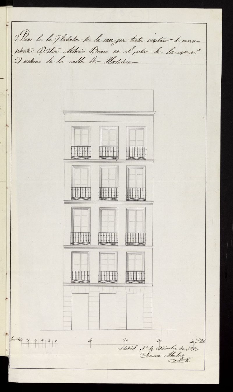 D. Jos Antonio Bravo, sobre edificacin calle Hortaleza n 29