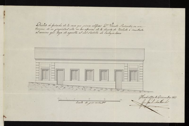 D. Vicente Puchades, sobre edificacin afueras de la Puerta de Toledo, junto a la fabrica del Gas