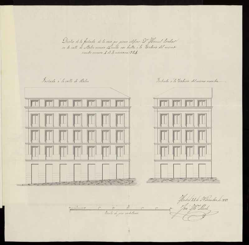 D. Manuel Escobar y Garca, sobre edificacin calle de Beln y su Travesa del mismo nombre 4 de la manzana 324