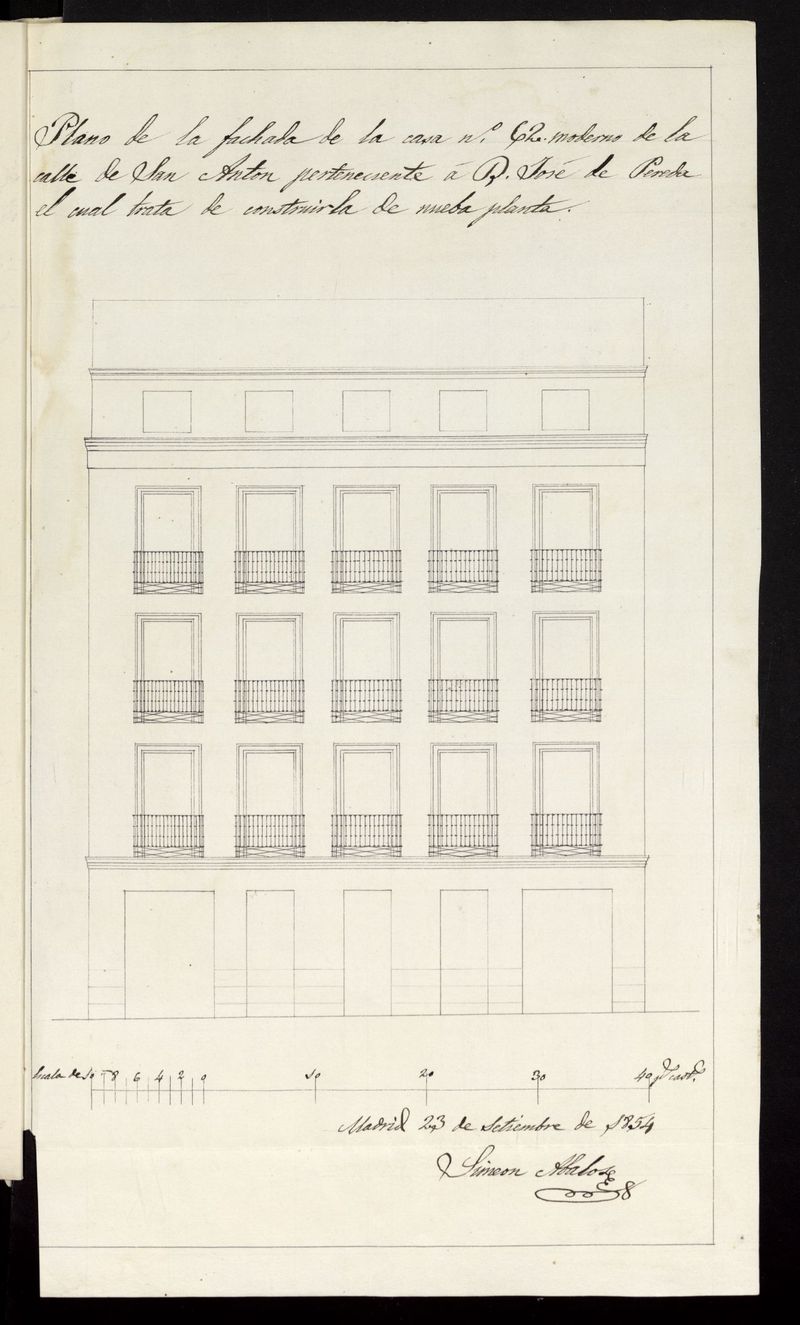 D. Jos de Pereda, sobre edificacin calle de S. Antn n 62 manzana 327. (1853-1854)