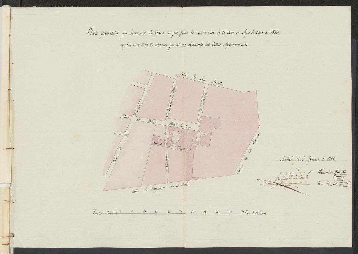 Acuerdo de S. Ex.  para invitar al Excmo. Sr. Duque de Medinaceli a que abra una calle a continuacin de la de Lope de Vega por el local que ocupa la huerta llamada Jess. (1855)