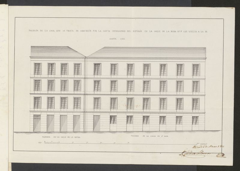 D. Jos Mara Martnez de Arcoytia, sobre edificacin casa calle de la Ruda n 7, con accesoria a la de Sta. Ana n 1, propia de la Sta. Hermandad del Refugio y Piedad de esta Corte.(1854)