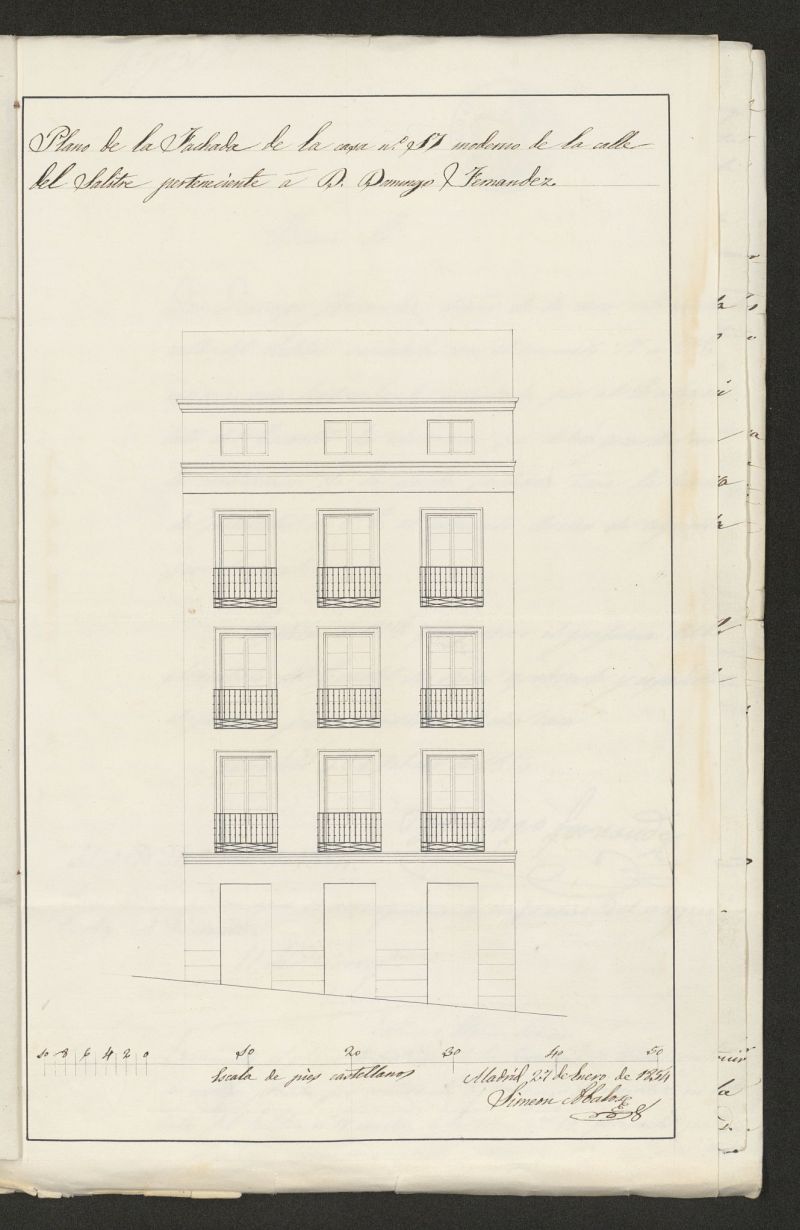 D. Domingo Fernández, sobre edificación calle del Salitre nº 17. (1854)