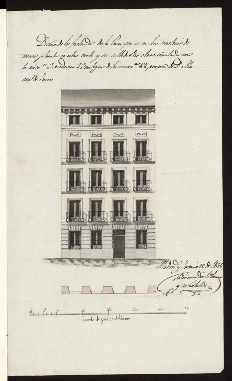 D. Manuel de Torres, sobre construir una casa en la calle de Sta. Ana n 3.