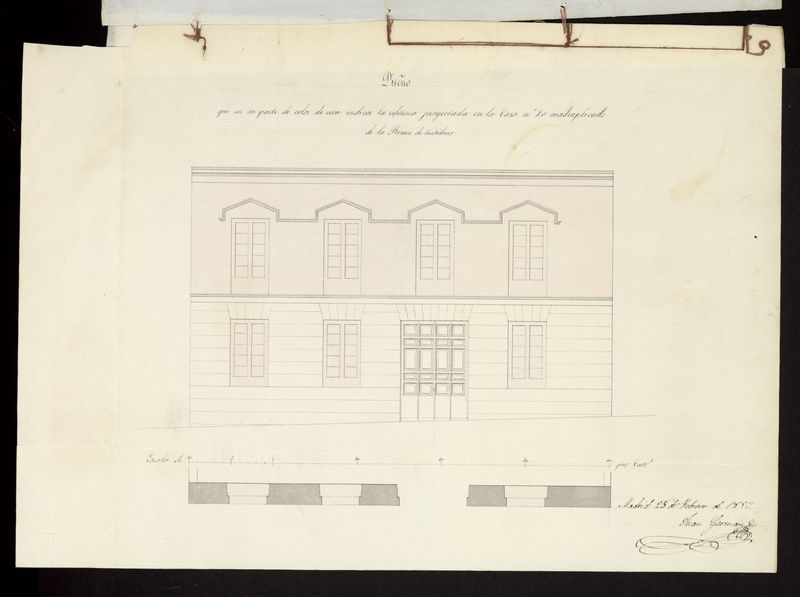 D. Miguel Sojo, licencia para aumentar piso principal en su casa Ribera de Curtidores, n 20 cuatriplicado. (1857)