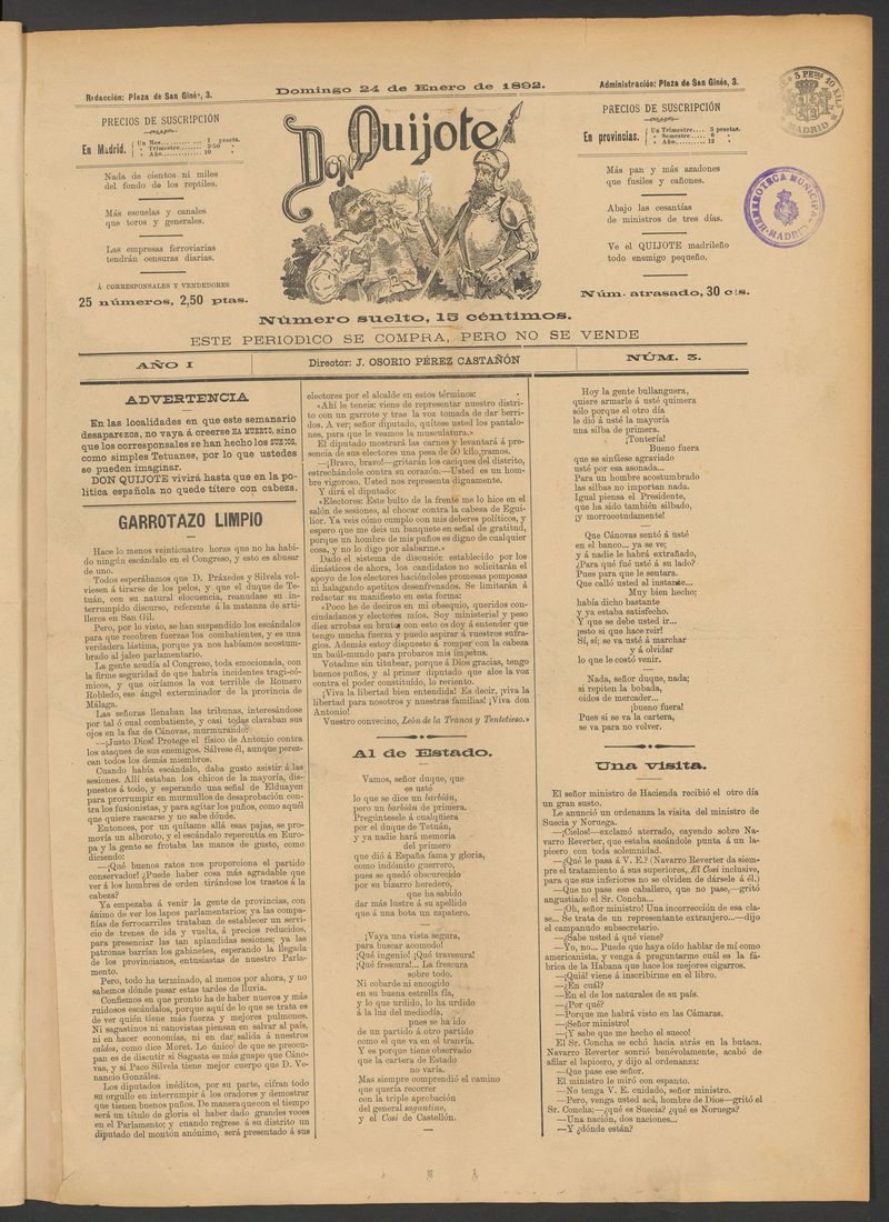 Don Quijote (Madrid) del 24 de enero de 1892