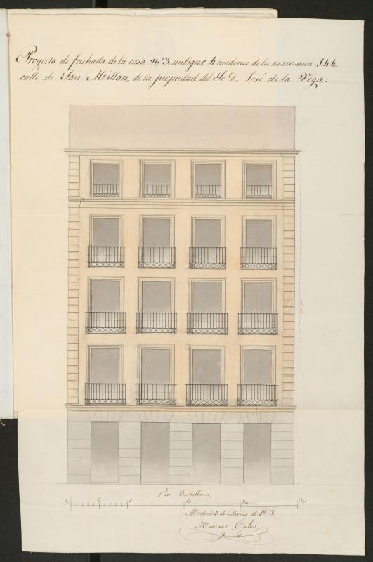 D. Jos de la Vega, licencia para demoler y reedificar la casa calle de S. Milln n 4, manzana 144