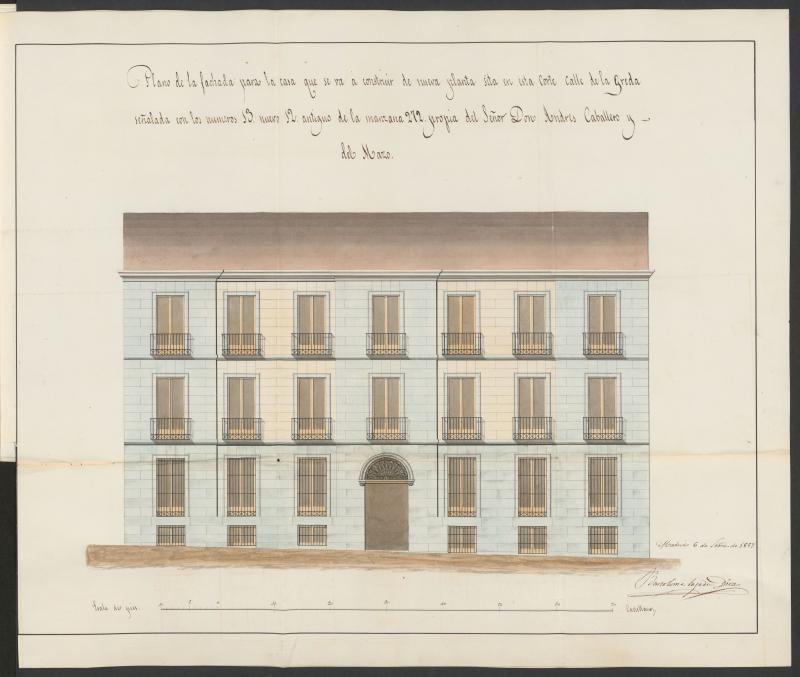 D. Andrs Caballero y Mazo, licencia para construir de nueva planta la casa calle de la Greda, n 13, manzana 272
