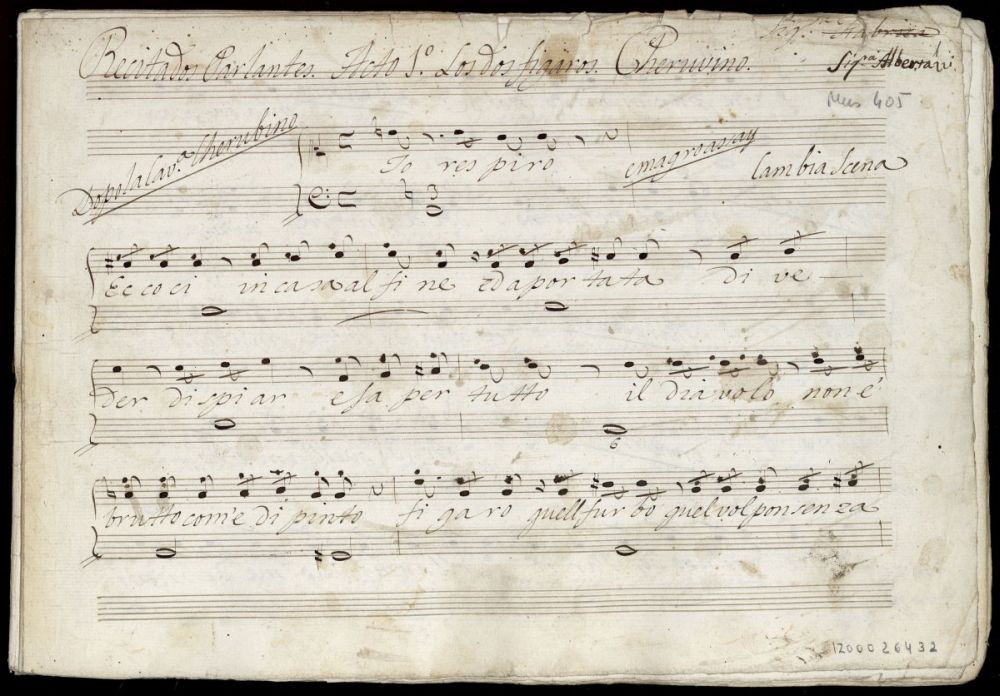 pera Dos Fgaros. Partes vocales: Cherubino
