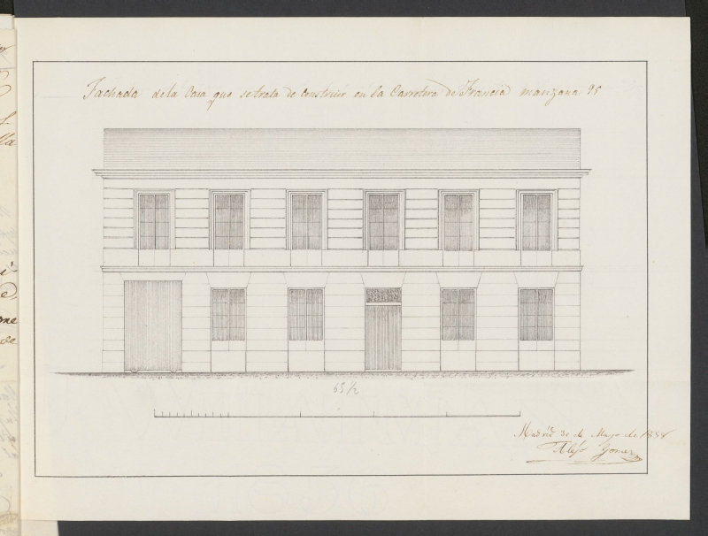 D. Juan Aura, licencia para construir en Chamber, con fachada a la calle Real Manzana 95.