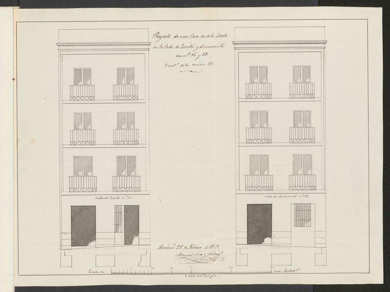 D. Rafael Prez, licencia para edificar de nueva planta la casa calle de Zurita n 16 con accesorias a la de Buenavista n 17, manzana 21.