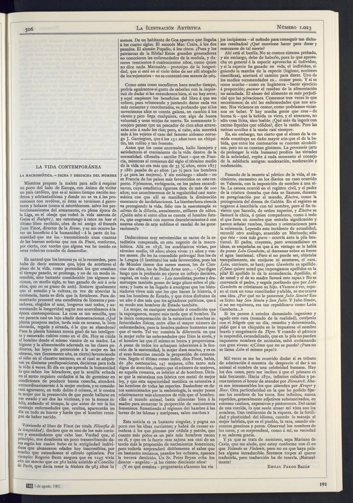Macrobitica. - Dicha y desdicha del nombre. Longevidad. Onomstica pintoresca