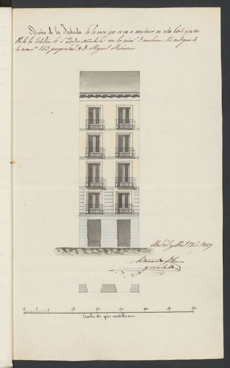 D. Miguel Maanas, solicitando licencia para construir de nueva planta la casa calle de los Estudios n 5, manzana 153.