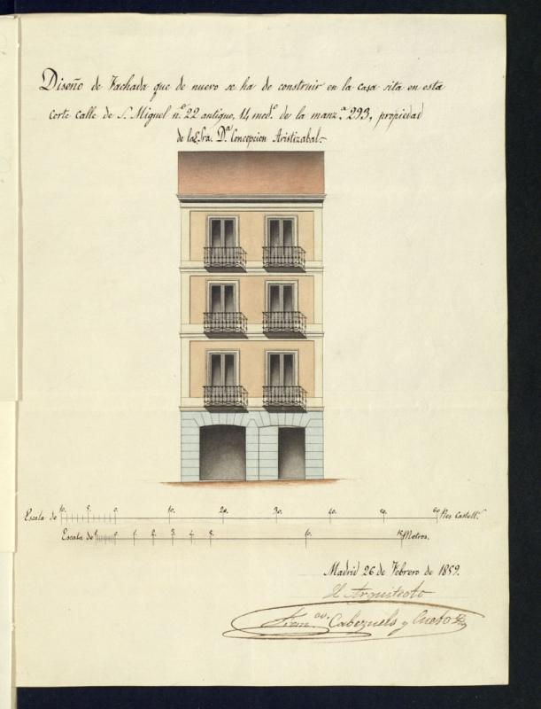 D. Manuel de Aguilar, apoderado de D Mara de la Concepcin Aristizabal, y D Manuela Machn, licencia para construir en la calle de S. Miguel n 14, manzana 293.