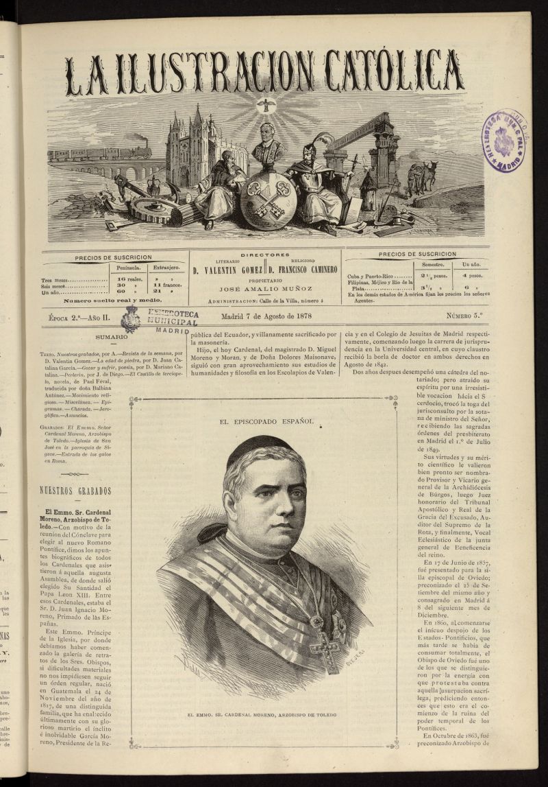 La Ilustracin Catlica del 7 de agosto de 1878