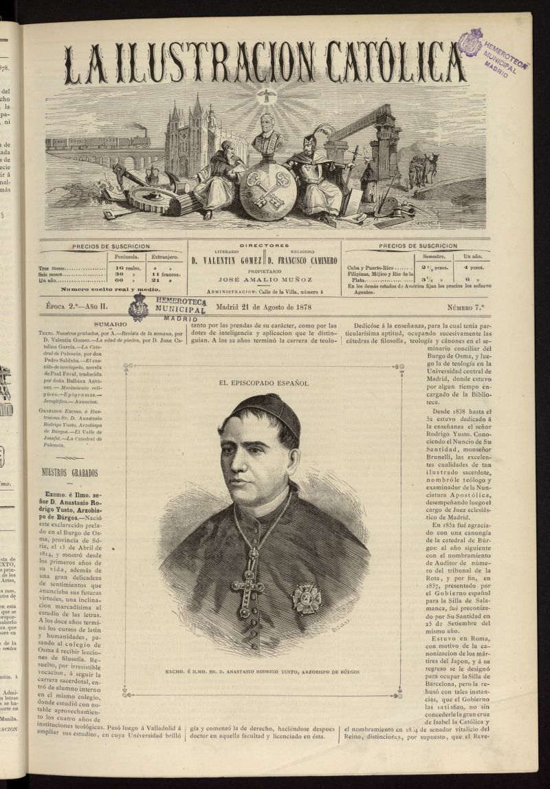 La Ilustracin Catlica del 21 de agosto de 1878