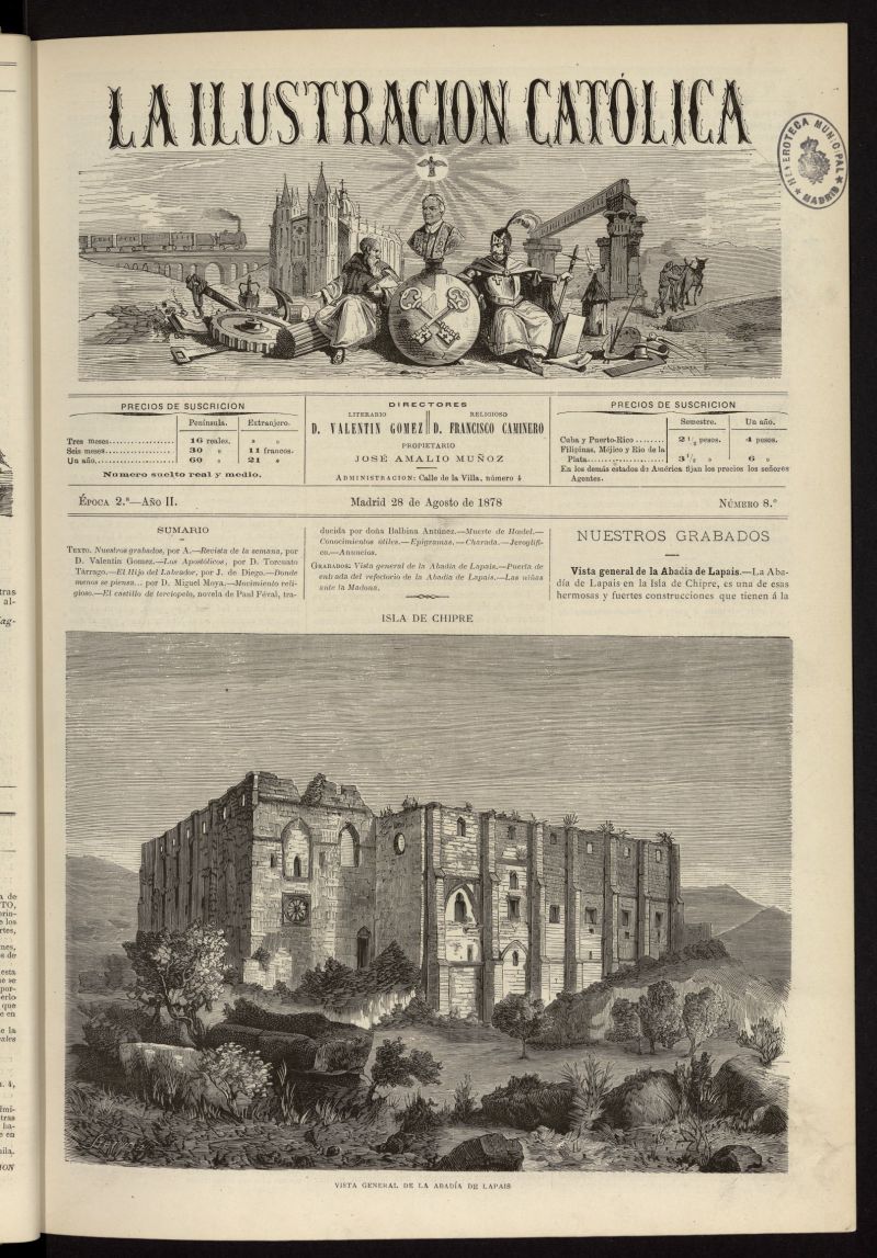 La Ilustracin Catlica del 28 de agosto de 1878