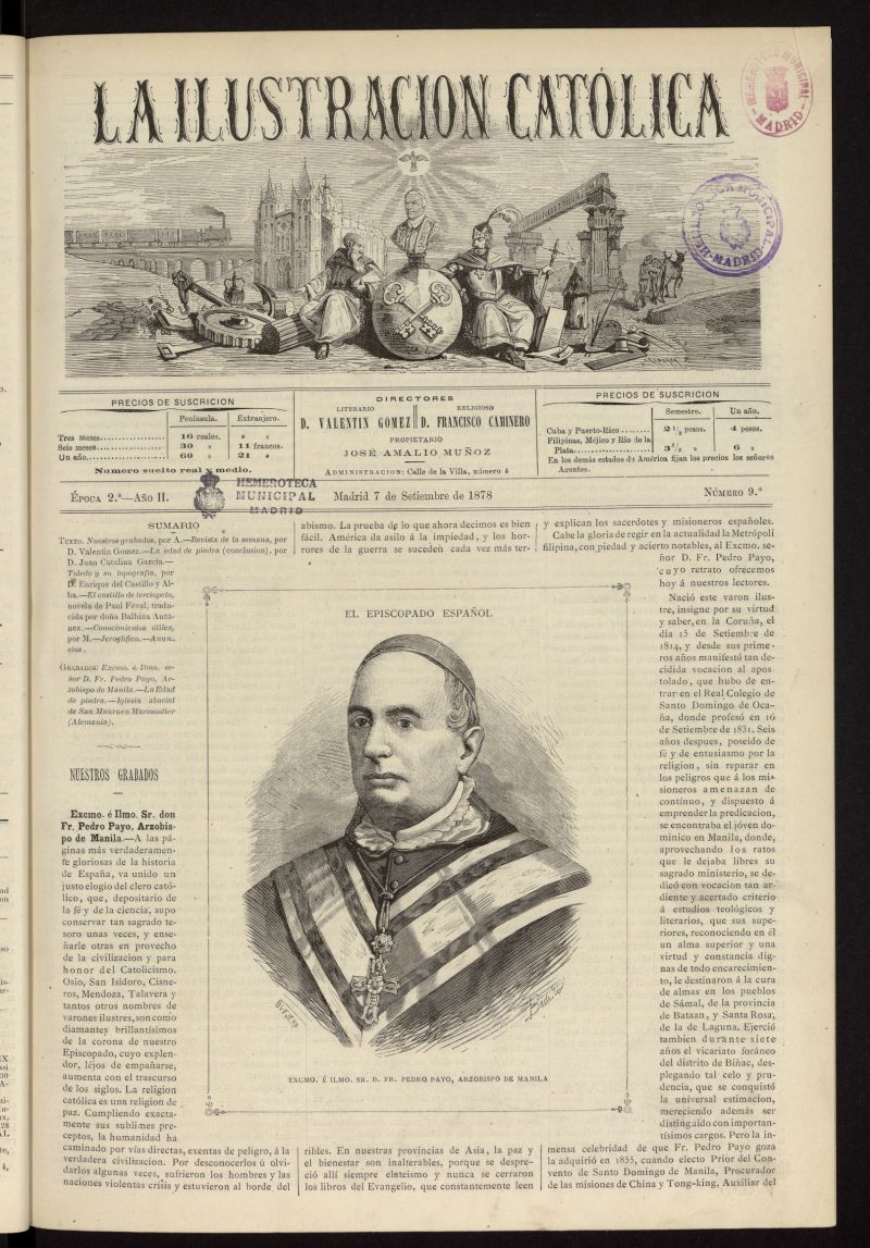 La Ilustracin Catlica del 7 de septiembre de 1878