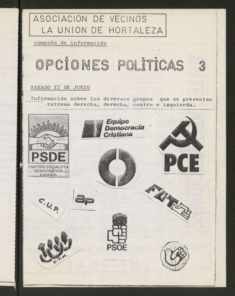 Campaa de informacin: Opciones polticas 3