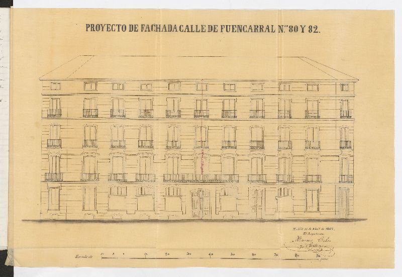 Sr. Marqus de Morante, dueo de la casa calle de Fuencarral, n 82, en solicitud de licencia para construirla de nuevo.