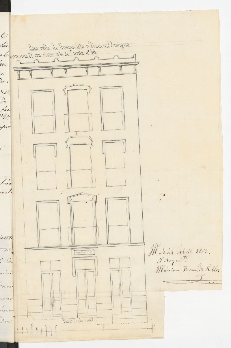 D. Mximo Fernndez de Robles, para construir de nueva planta la casa de su propiedad, sita en la calle de Buenavista n 41 moderno, manzana 21, con accesorias a la de Zurita, n 36.