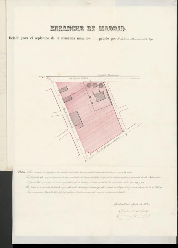 La Probidad, sociedad y en su nombre el Director, expediente incoado en solicitud de que se le permita entrar en lnea la casa que trata de construir en el P de los Olmos con la ya existente.