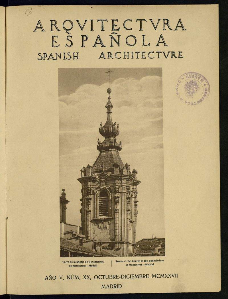 Arquitectura Espaola : revista trimestral bilinge y esencialmente ilustrada. Octubre-diciembre de 1927