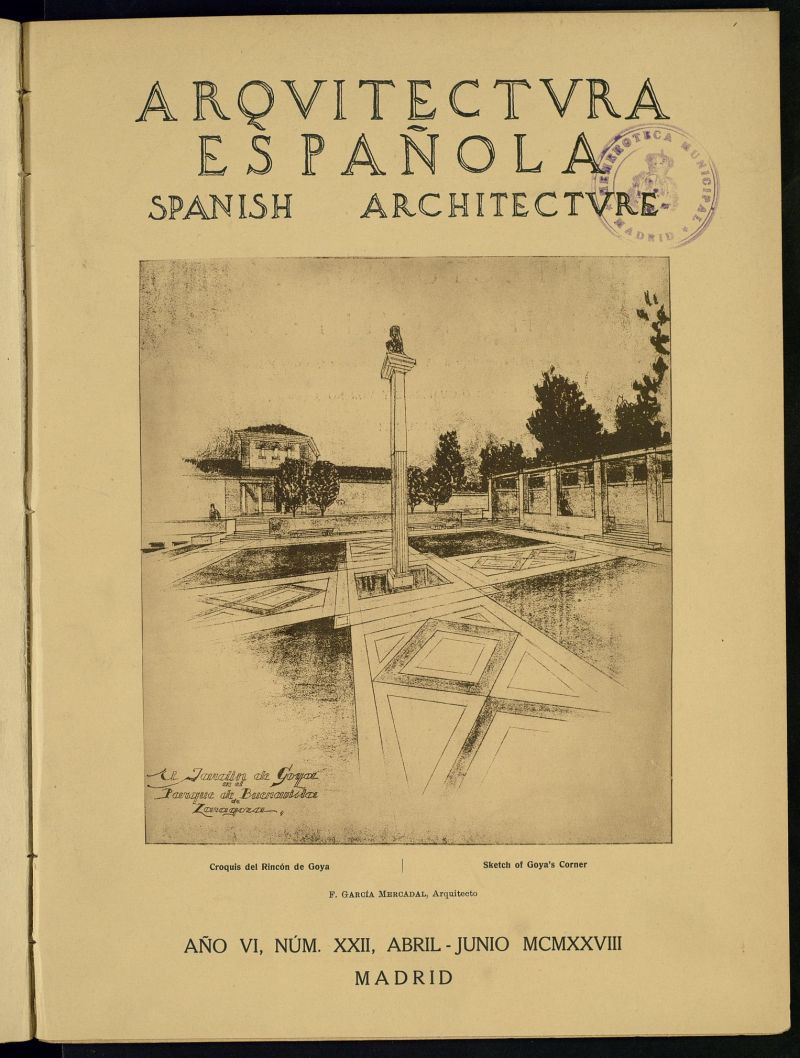 Arquitectura Espaola : revista trimestral bilinge y esencialmente ilustrada. Abril-junio de 1928