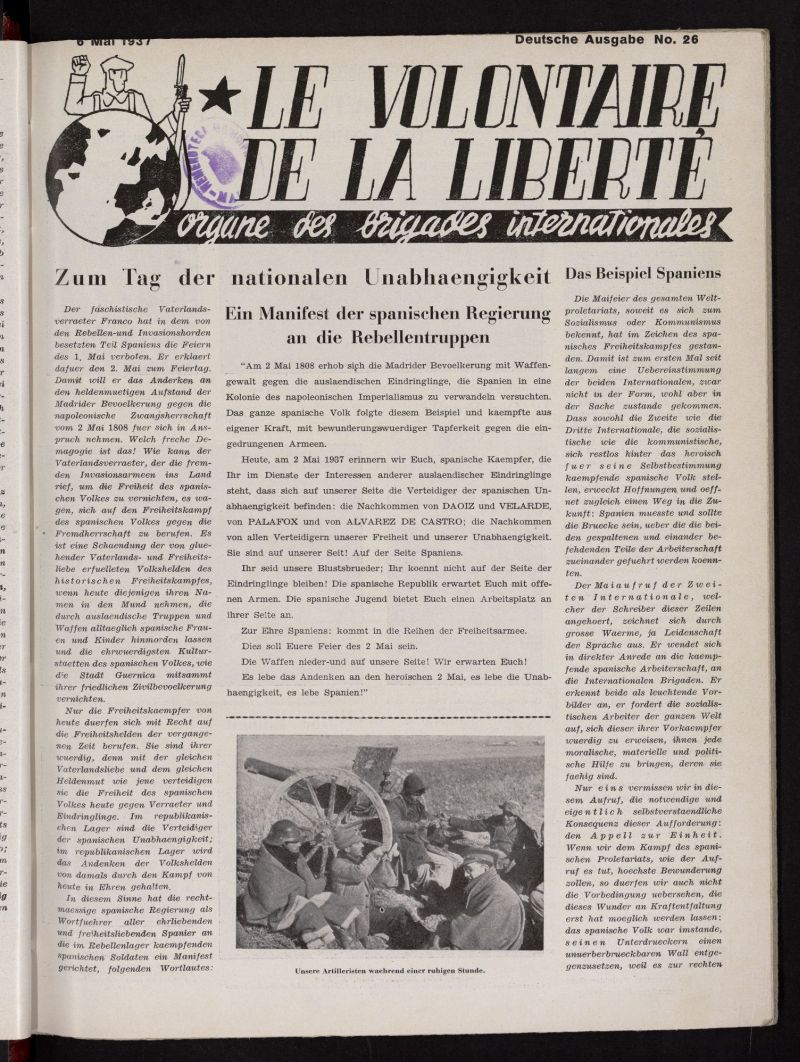 Le Volontaire de la Libert : Organe des Brigades Internationales. 6 mai, 1937