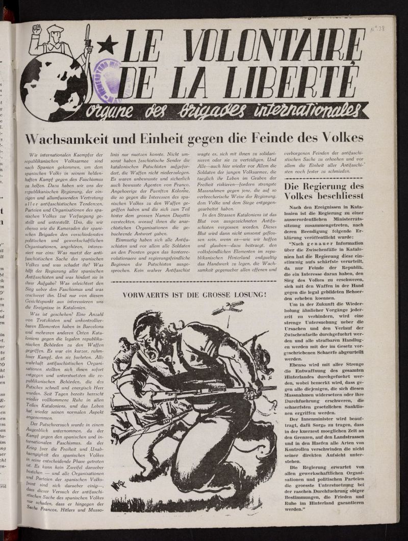 Le Volontaire de la Libert : Organe des Brigades Internationales