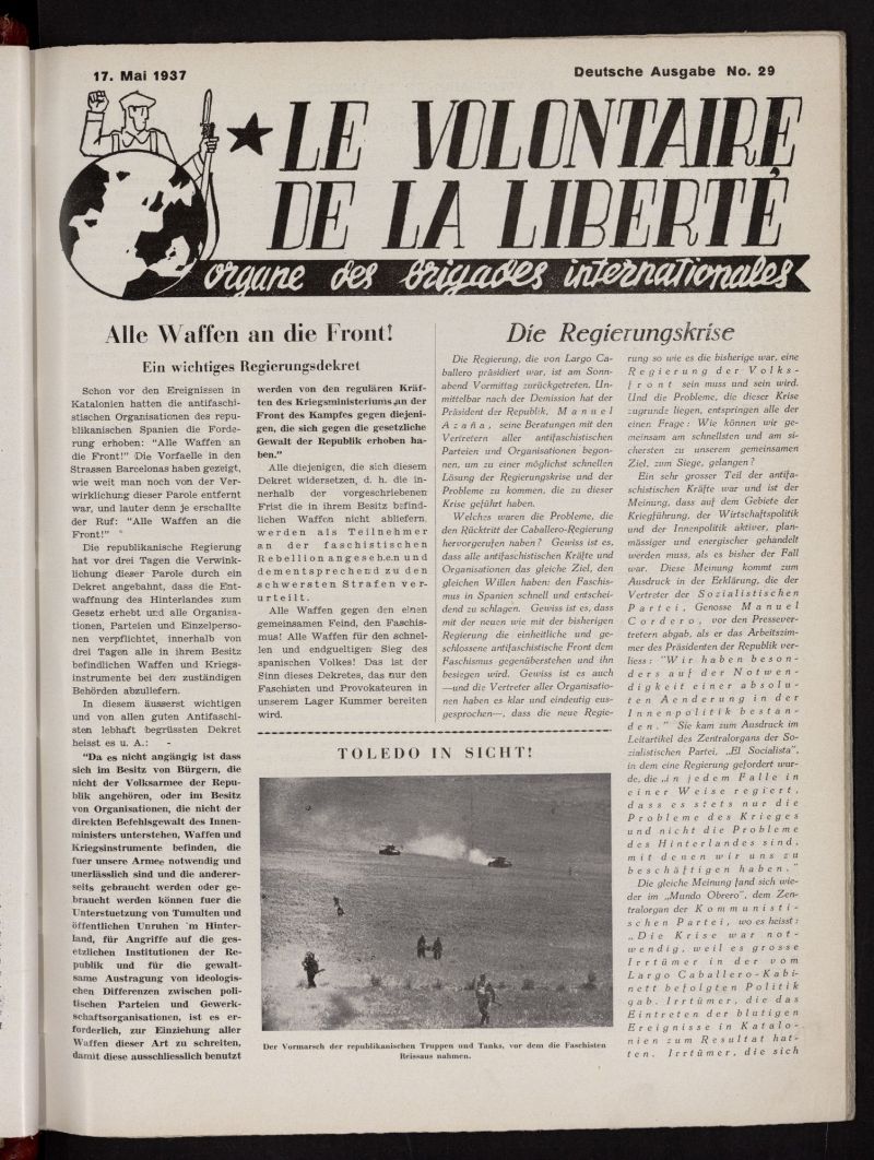 Le Volontaire de la Libert : Organe des Brigades Internationales 17, mai 1937