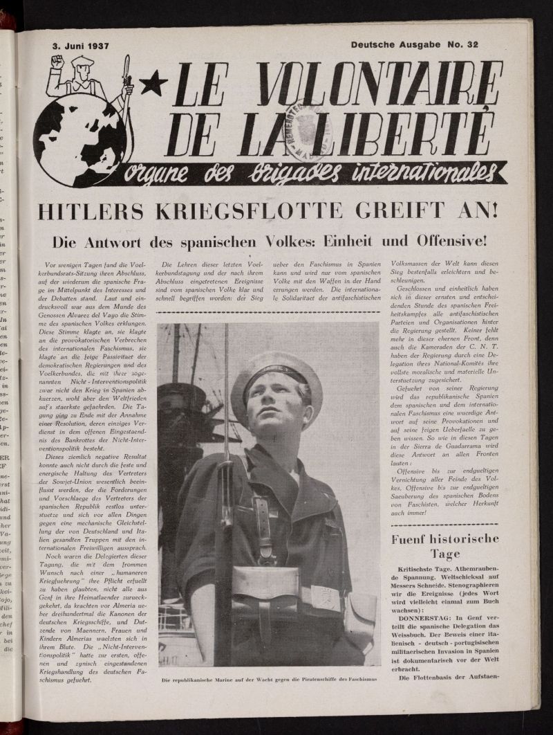 Le Volontaire de la Libert : Organe des Brigades Internationales. 3 juni, 1937
