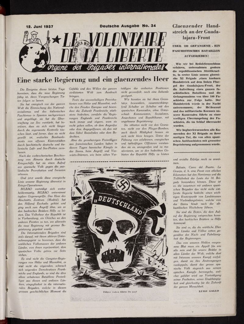 Le Volontaire de la Libert : Organe des Brigades Internationales. 12 juni, 1937