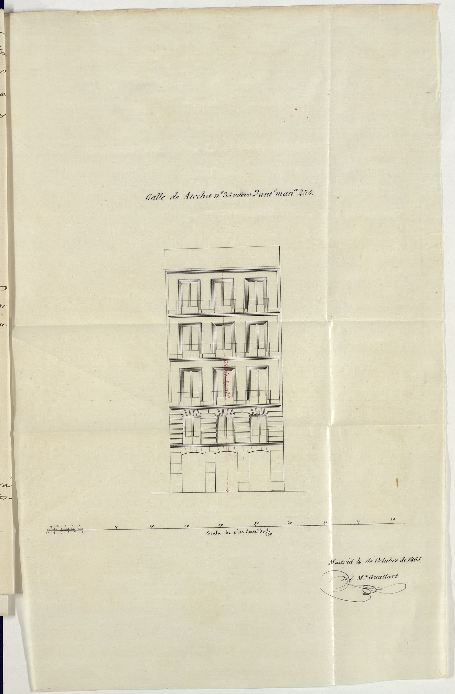 D. Gaspar de la Pea, en solicitud de licencia para reedificar su casa calle de Atocha n 35.