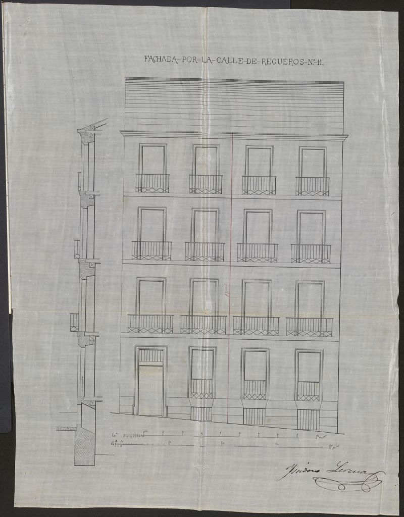 D. Diego Montaut y Dutriz, como Director del Banco de Economa, para construir de nueva planta la casa propia de dicha sociedad, sita en la calle de Regueros, n 13, manzana 327.
