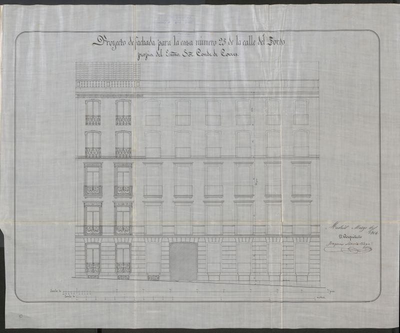 D. Joaqun de Acua, a nombre del Excmo. Sr. Conde de Corres, para construir de nueva planta la casa n 25 de la calle del Sordo.