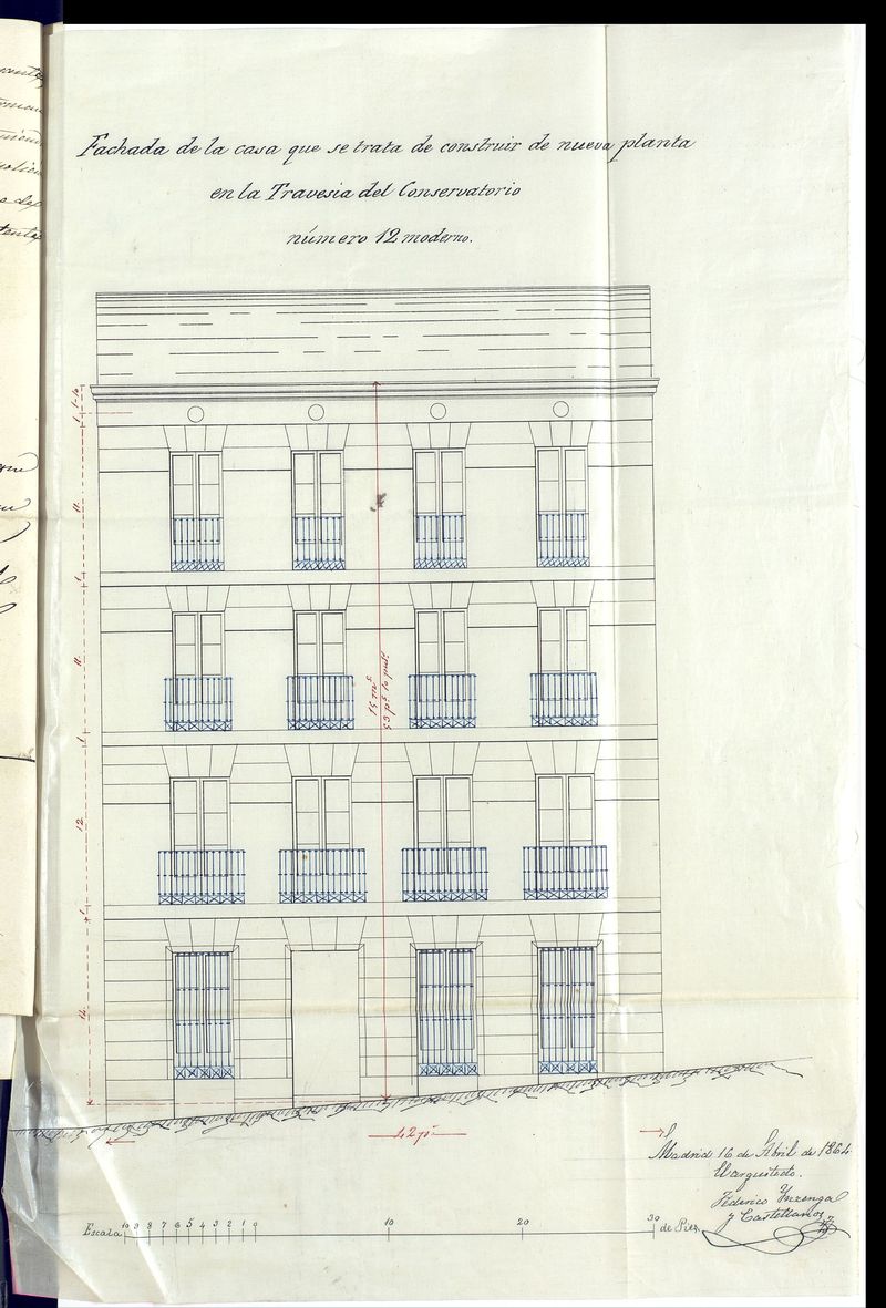 D. Jos Mara Sanz, en solicitud de licencia para construir de nueva planta su casa sita en la Travesa del Conservatorio n 12 moderno, de la manzana 527.