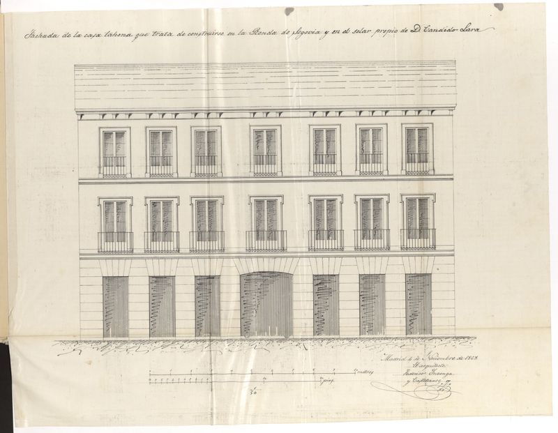 Promovido por D. Cndido Lara, solicitando edificar una casa tahona en las afueras de la Puerta de Segovia.